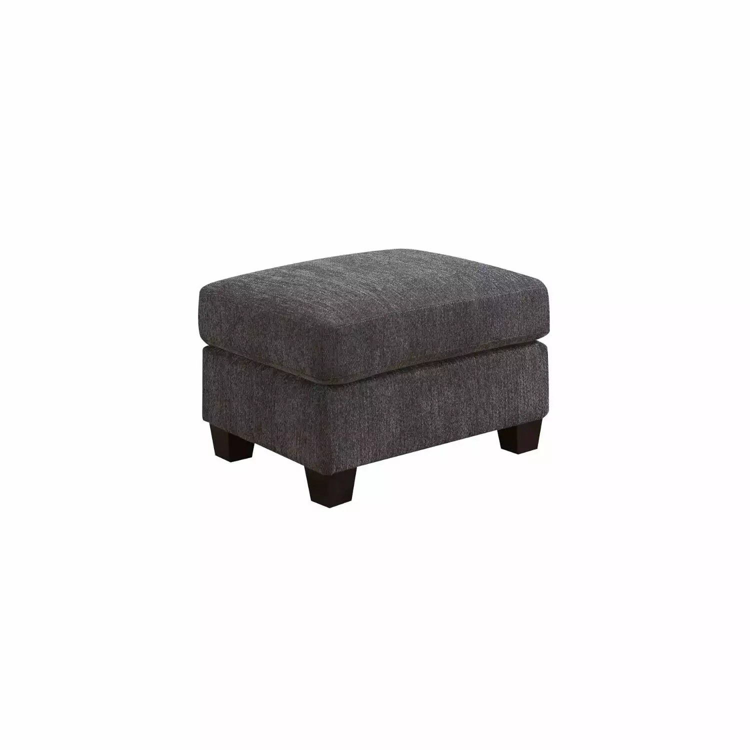 Wallace Bay Dyer Midnight Gray Ottoman Fixed Cushion And Block Feet Ottomans Wallace & Bay