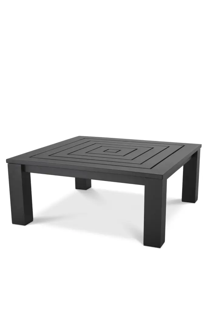 Eichholtz Vistamar Black Square Outdoor Coffee Table Patio Decor