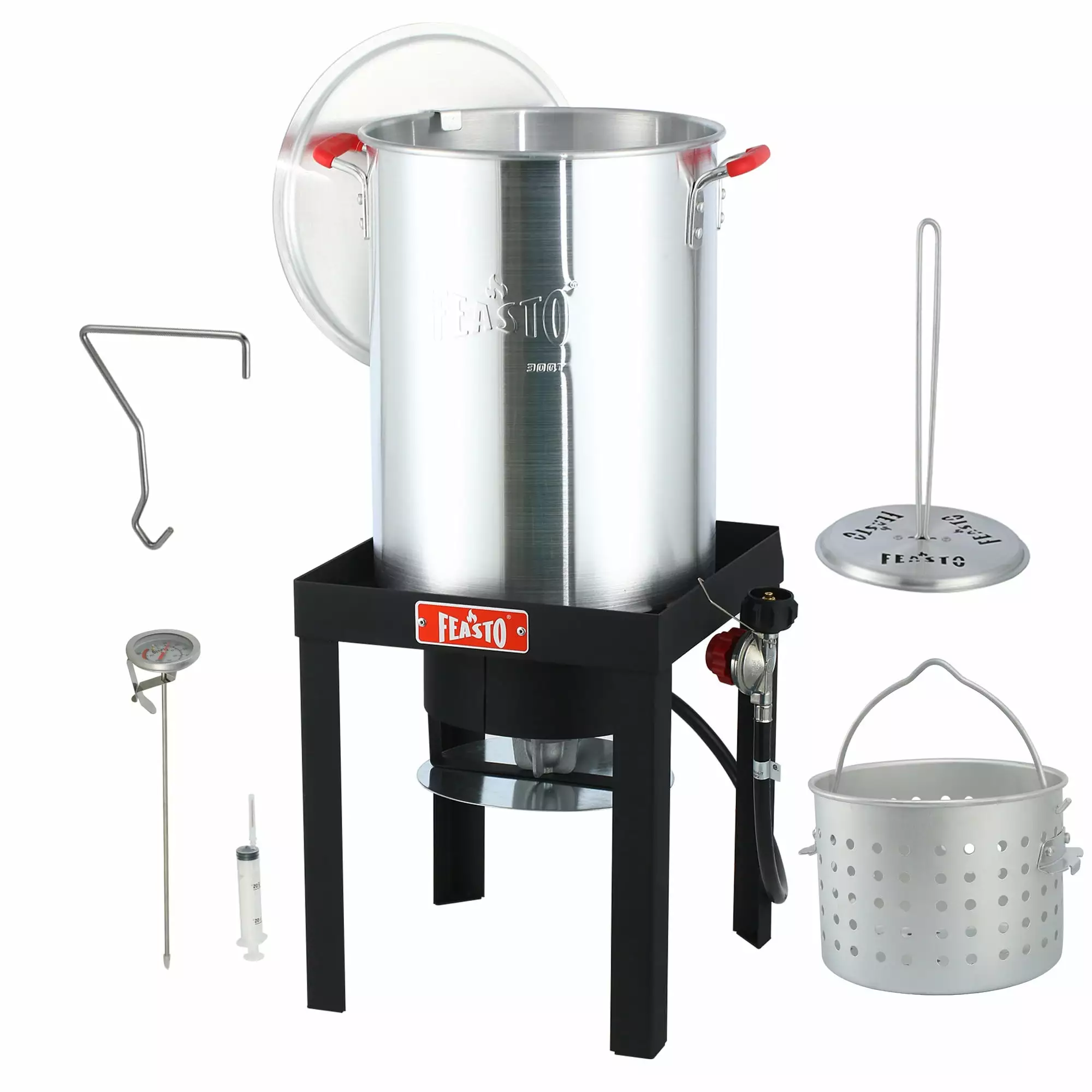 Feasto 30QT Aluminum Turkey Fryer Seafood Boiler Outdoor Propane Gas Cooker