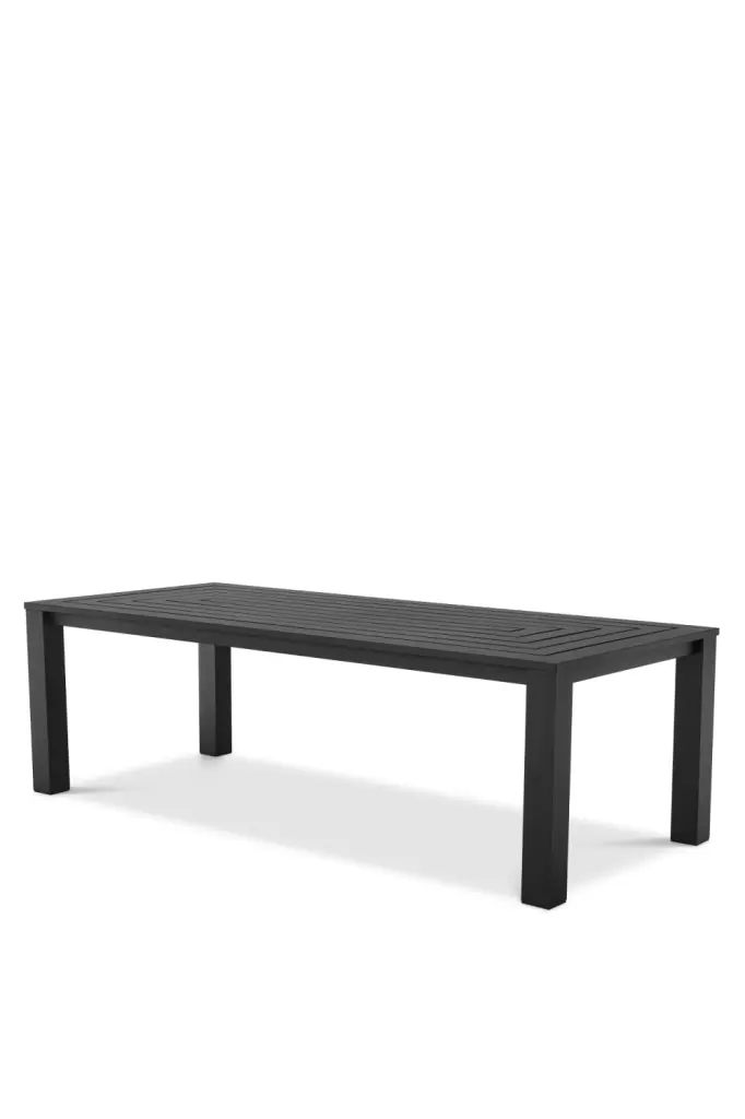 Eichholtz Vistamar Black Rectangular Outdoor Dining Table Patio Furniture