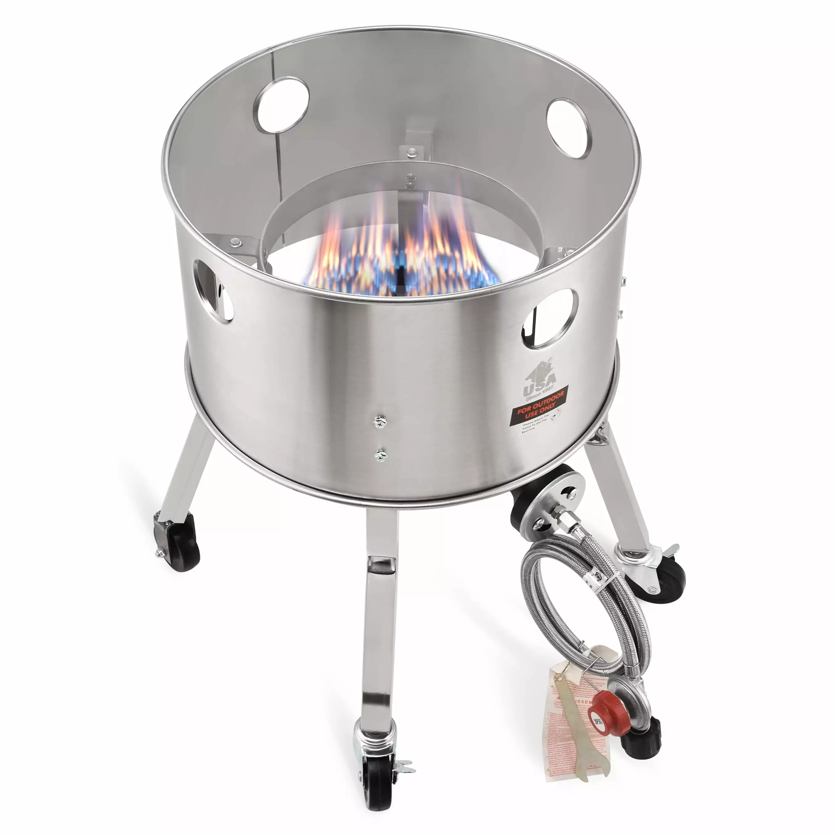 ARC USA 615BS Stainless Steel Propane Burner Turkey Fryer Wheels 200000 BTU