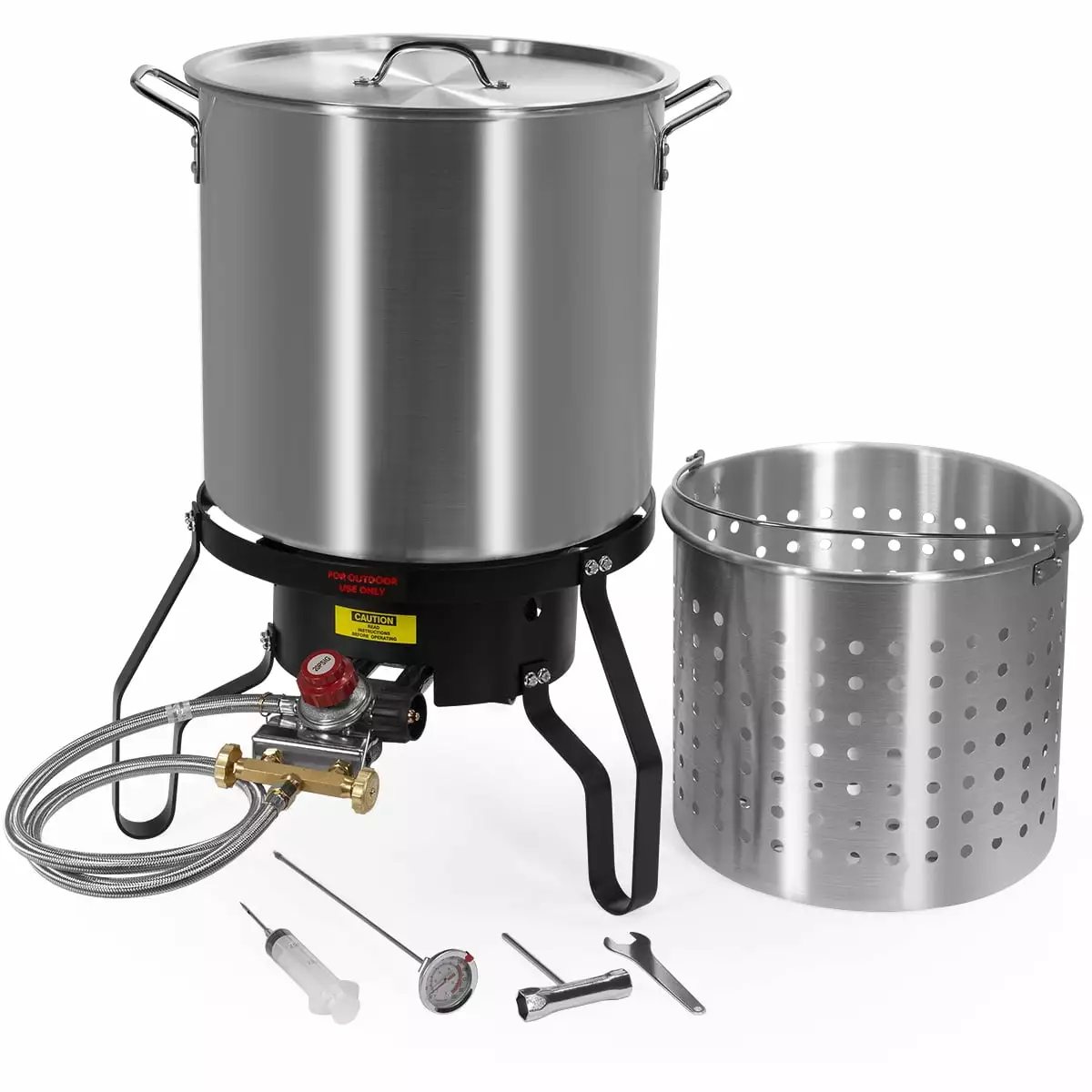 Barton Aluminum Turkey Fryer 52qt Capacity 80000 BTU 12.5 inch Large Capacity Marinade Injector