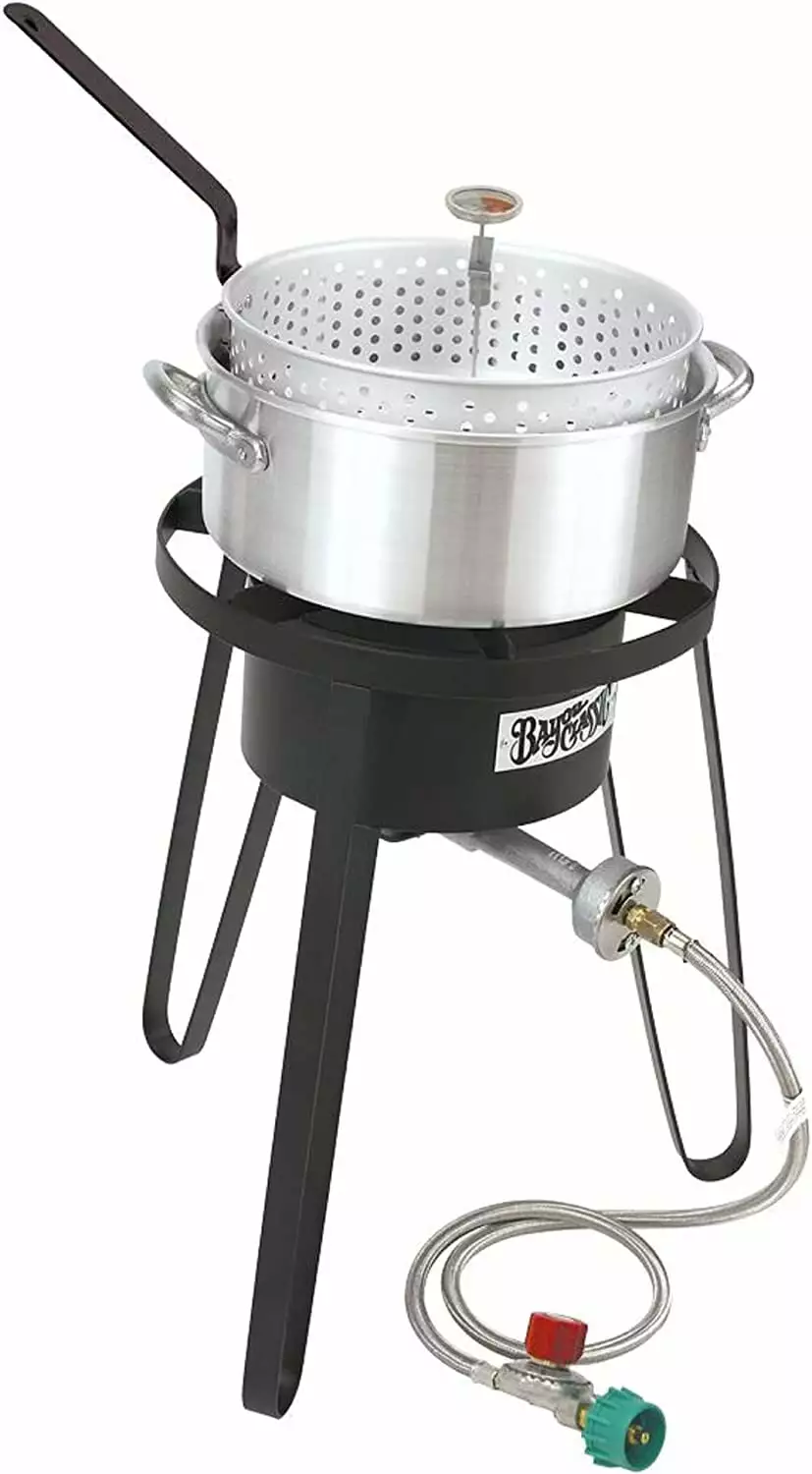 Bayou Timeless B135 Sportsman's Choice Aluminum Fish Cooker Perfect To Fry Fish Shrimp Chicken Hushpuppies and Fries Inclu...