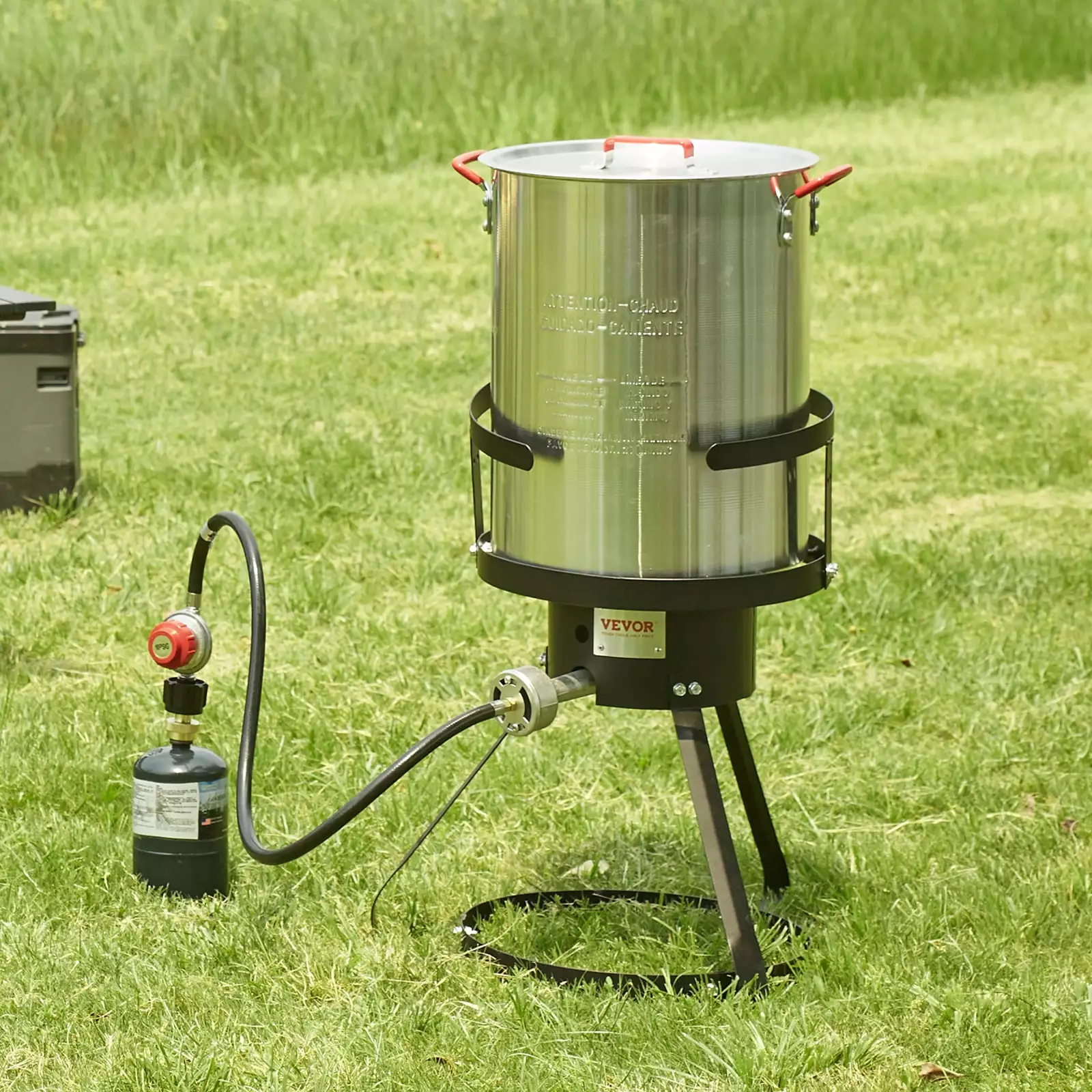 BENTISM 30 Qt Turkey Deep Fryer Propane Boiler Sgrouper Stock Pot Kit Aluminum Outdoor Boil Fryer Pot Outdoor Cooking .540...