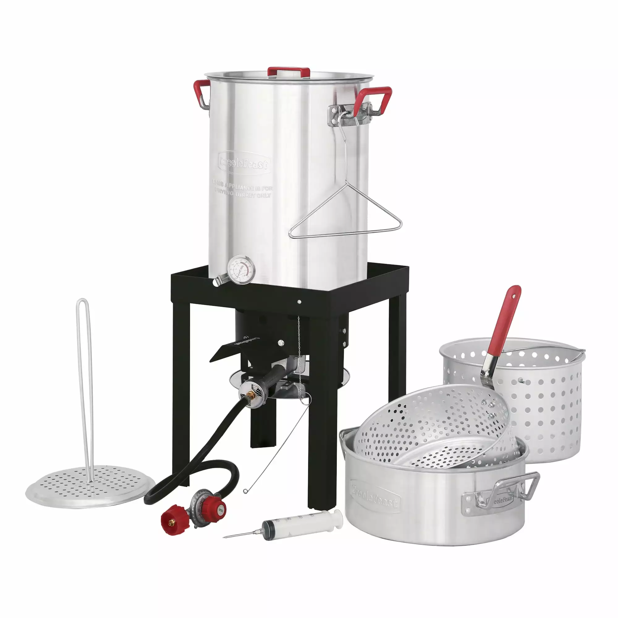 Creole Feast TFK3001 30 Qt Turkey and 10 Qt Fish Fryer Boiler Sgrouper Kit Marinade Injector