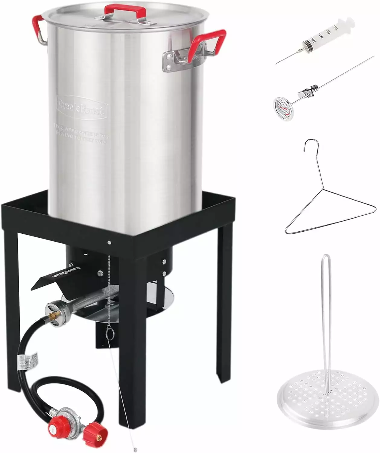 Aluminum 30 Qt. Turkey Fryer Pot Set 50000 BTU Propane Burner Outdoor Cooking Grills House