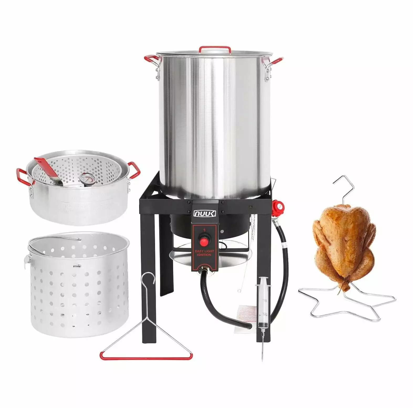 LeCeleBee 30QT Turkey Fryer and 10QT Fish Fryer Combo Kit CSA Approved 50000BTU Burner