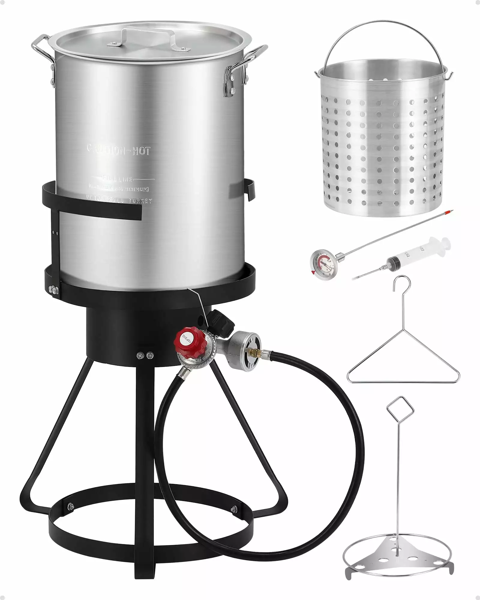 30QT Turkey Fryer Propane Burner Kit 54.000 BTU Seafood Boil Pot Binquireet Kit Perfect Outdoor Cooking OEM