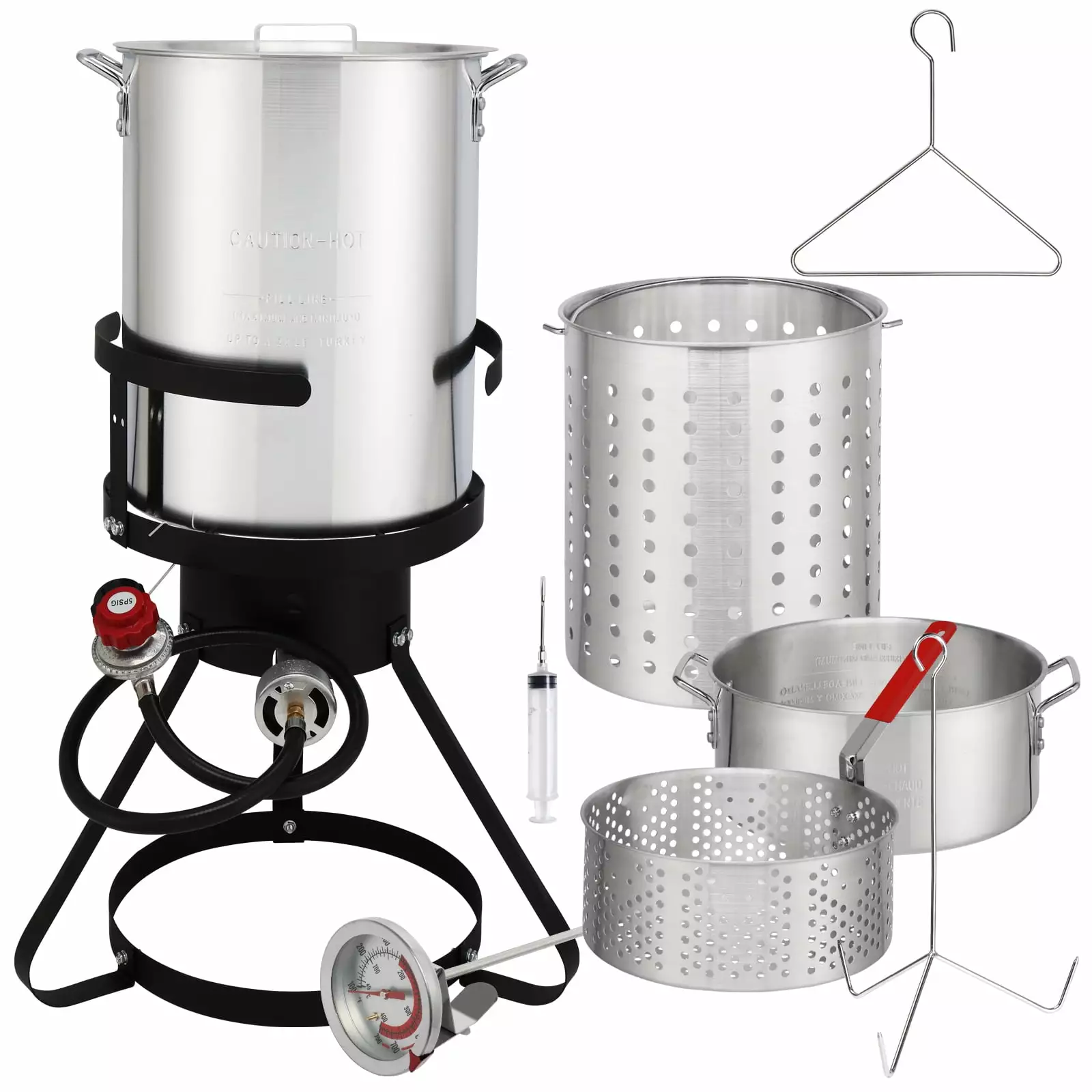 Oufan 30QT Turkey Deep Fryer 37000BTU Fish Fryer Pot Combo Boiler Sgrouper Roaster Clam Crawfish Pot
