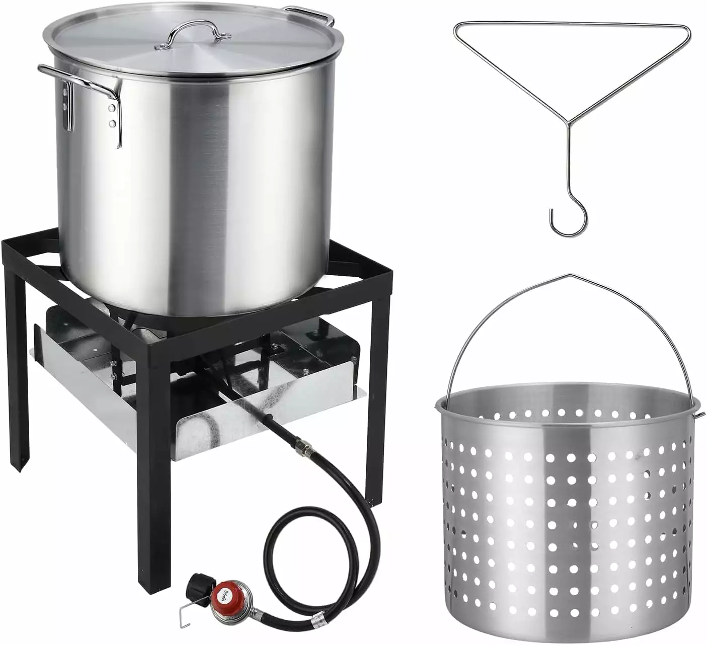 UBesGoo Outdoor Fryer Kit Fish Fryer Propane Fryer Pot Boiler 60qt Turkey Fryer 150000BTU