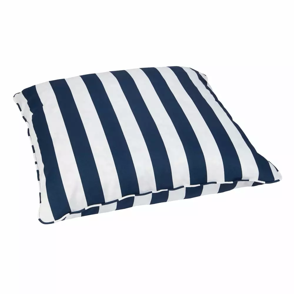 Humble and Haute Striped Navy Corded Outdoor Indoor Large 26-inch Floor Pillow