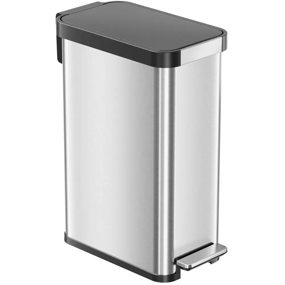 50 Liter / 13.2 Gallon SoftStep EXP Elongated Step Pedal Kitchen Trash Can AbsorbX Odor Filter