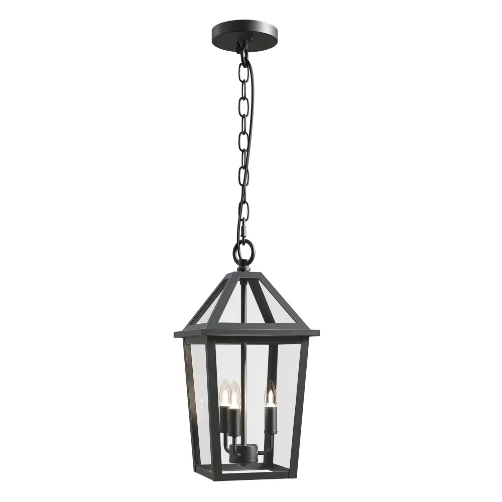 3 Portable 16.4''H Iron Outdoor Hanging Lantern #7048