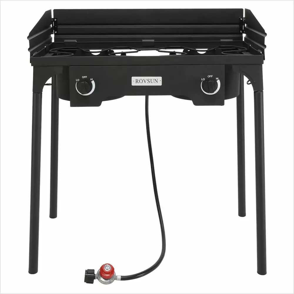150000 BTU Powerful 0-20 Psi Double Burner Outdoor Camping Gas Propane Stove