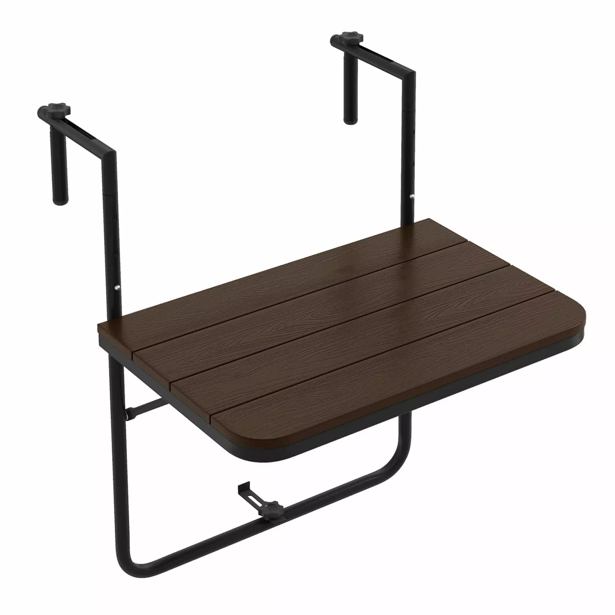 Costway Folding Hanging Table Outdoor Railing Table 3-Level Adjustable Height
