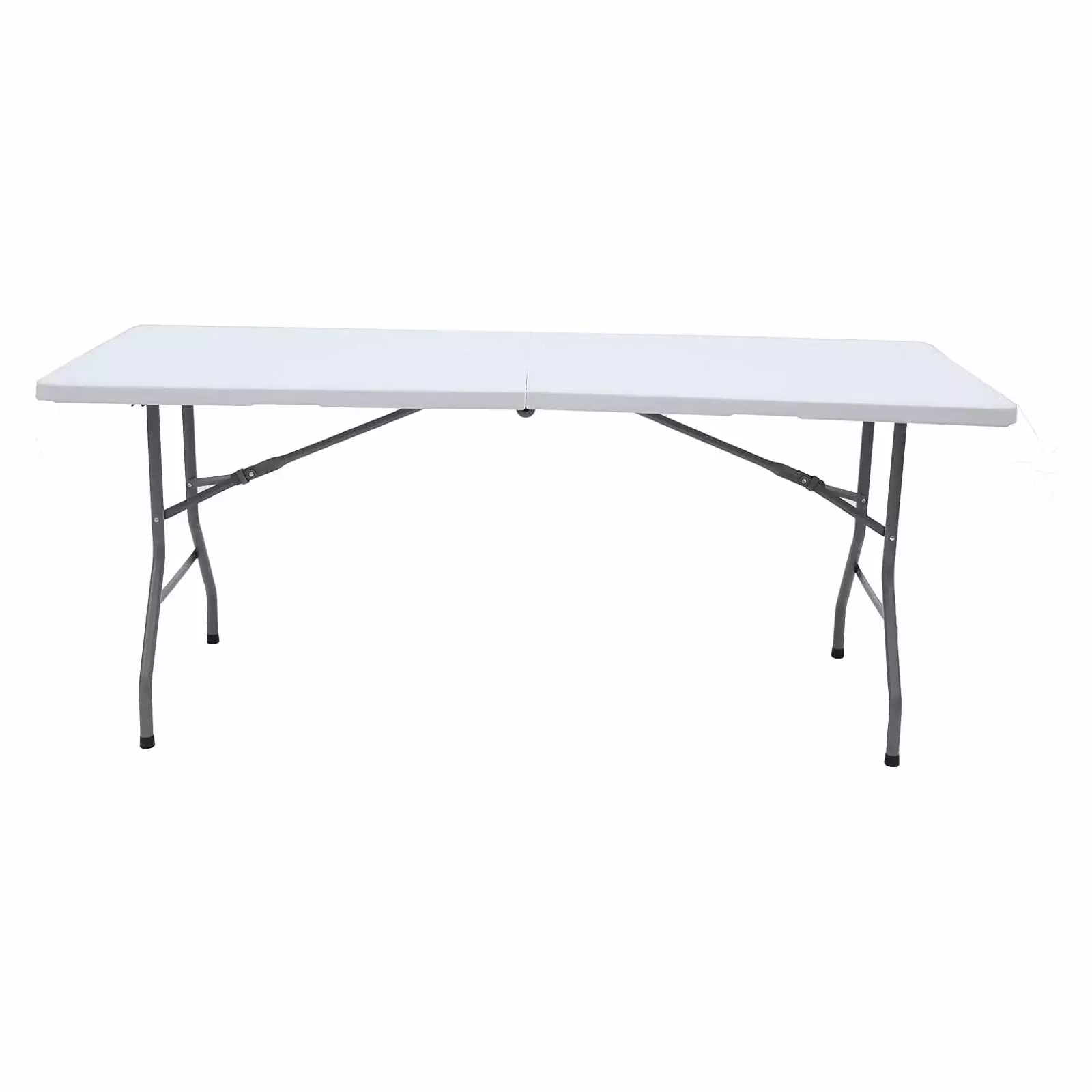 Indoor Outdoor Plastic Folding Table Powder Coated Steel Legs Built- Carry Handle Picnics Barbecues