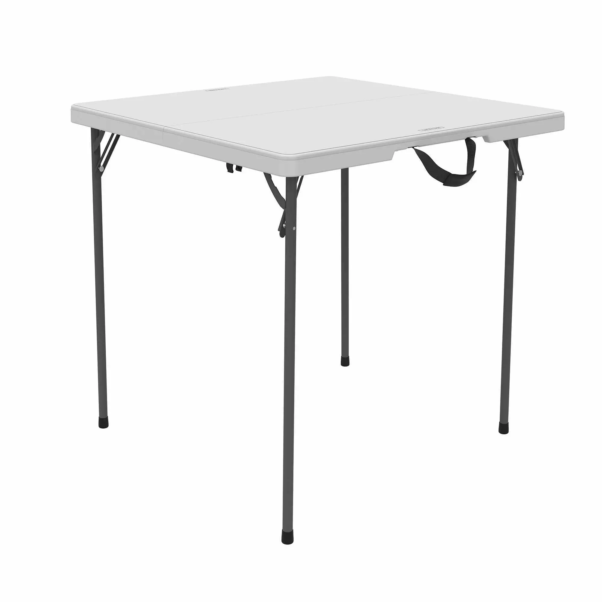 Lifetime 37 Inch Square Fold--Half Table Indoor Outdoor Light Commercial Grade White Granite