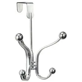 Over--Door Quad Hook Heavy Duty Hanger Towels Robes and More InterDesign