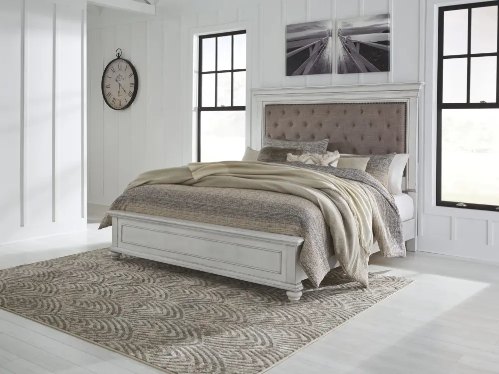 Kanwyn - Upholstered Panel Bed | Quick Assembly | Tool Included