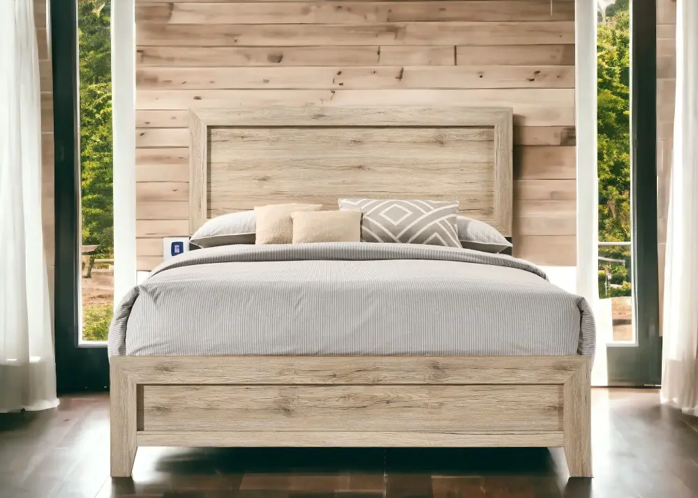 Miquell - Panel Bed Fabric Headboard