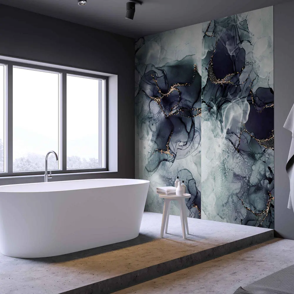Surface Design Wall Panel, 47-1/4'' x 96" lustrous Abstract Navy)