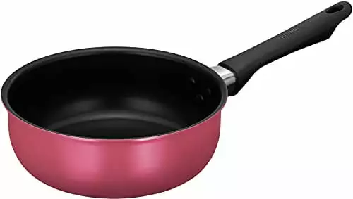 Thermos Durable Series Stir-fry Pan 20cm - Gas Fire Compatible Wine Red Cookware