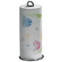 Euro Paper Towel Holder Chrome Modern Kitchen Accessory Pantry Works