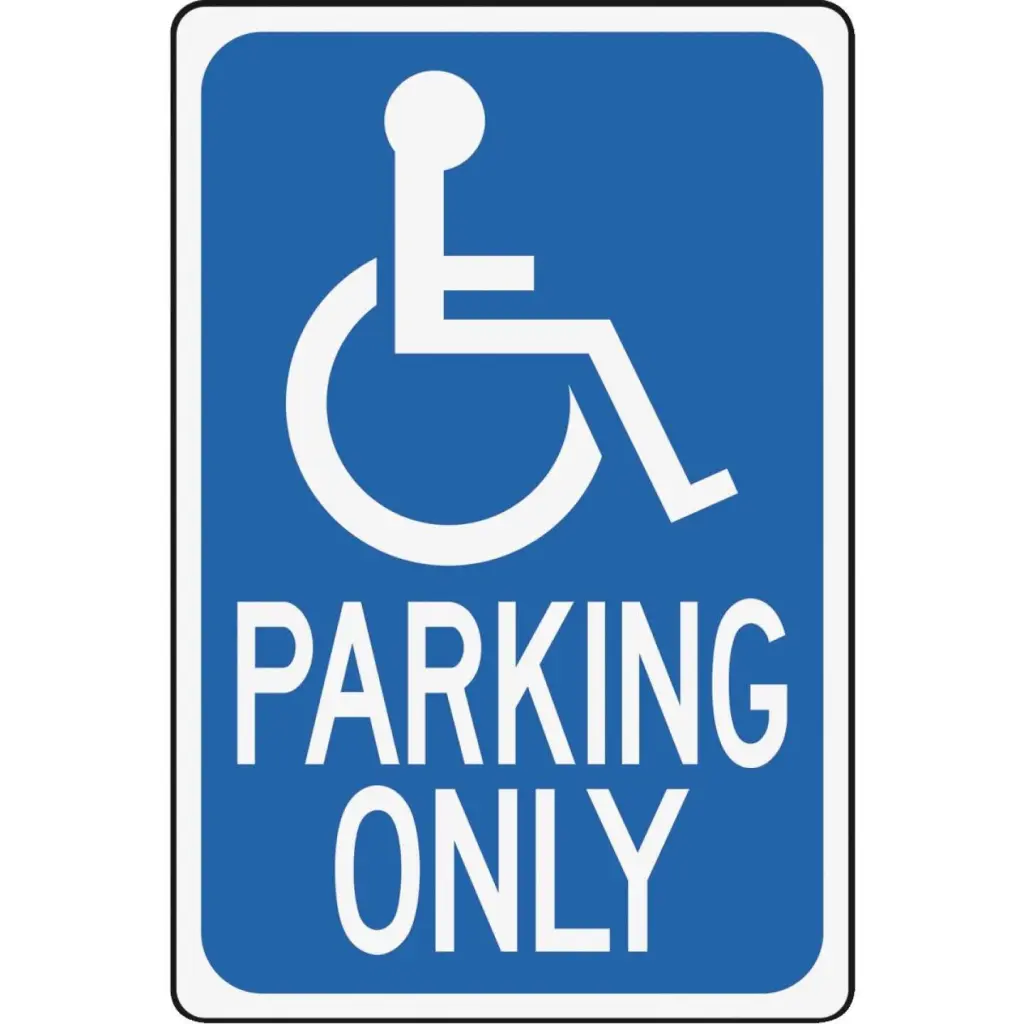 Hy-Ko Heavy-Duty Aluminum Sign Handicap Parking Only Durable Outdoor Use