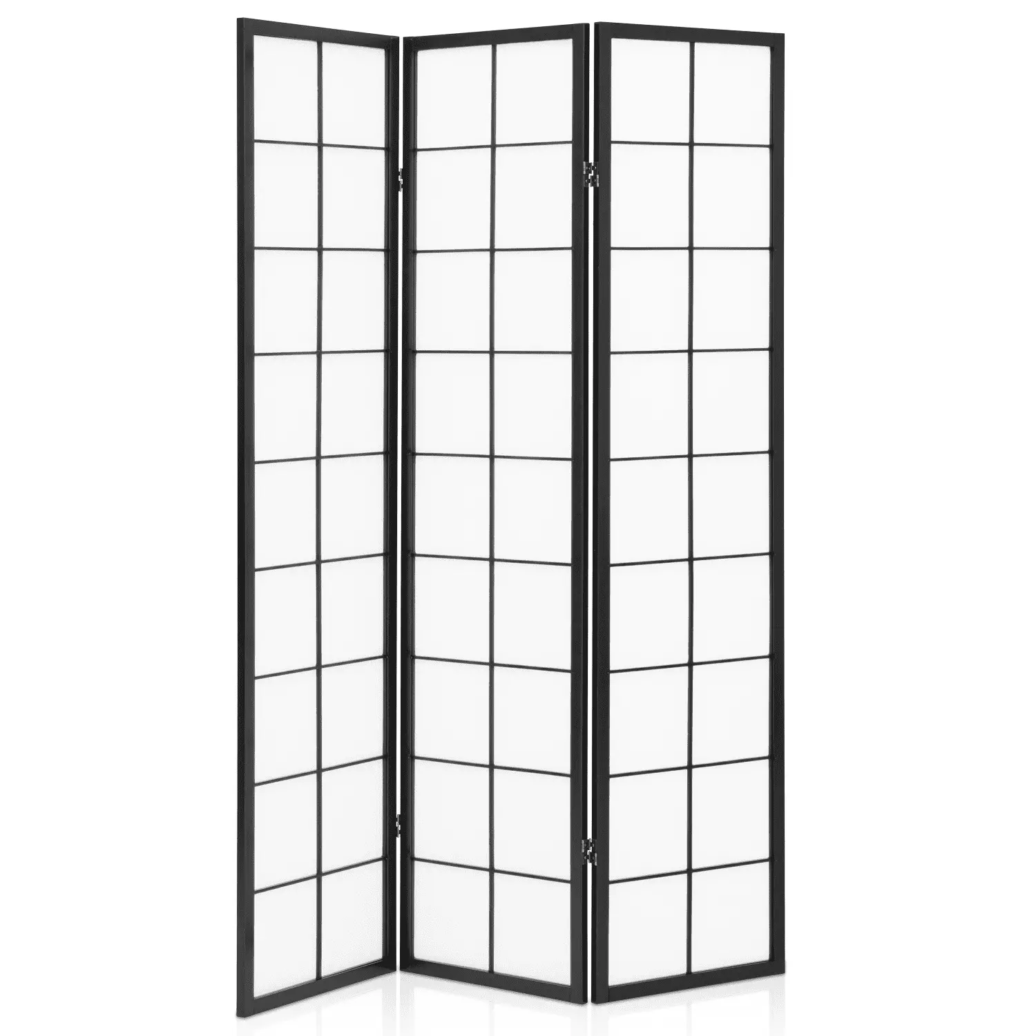 Magshion 5.8 ft Tall Partition Wall Foldable Room Divider 3 Panel Wood Privacy Screen Bedroom Black