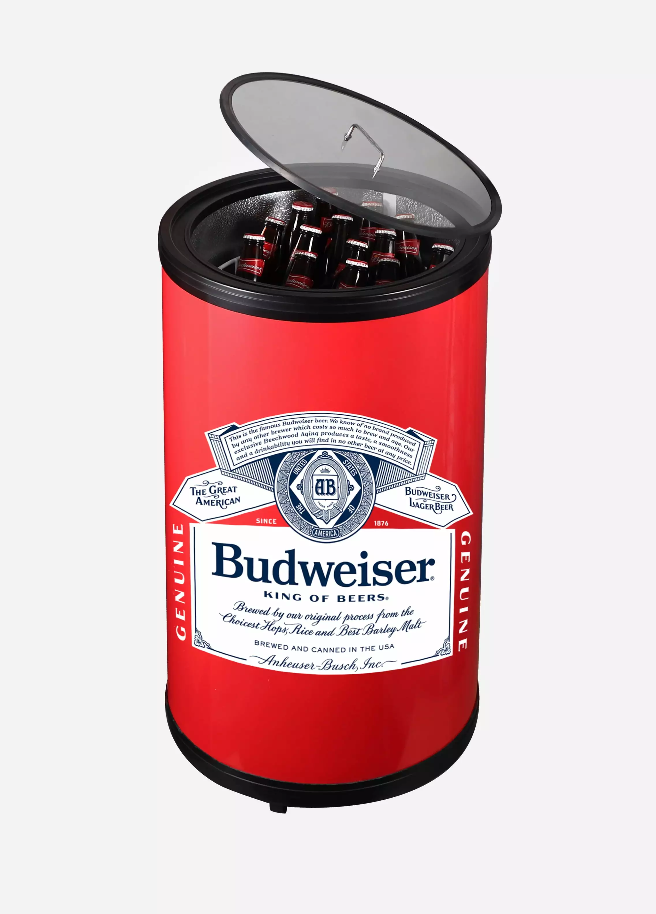 Budweiser 50L 50 Can Party Cooler FRP246 - Red Large Capacity Cooler Parties and Events