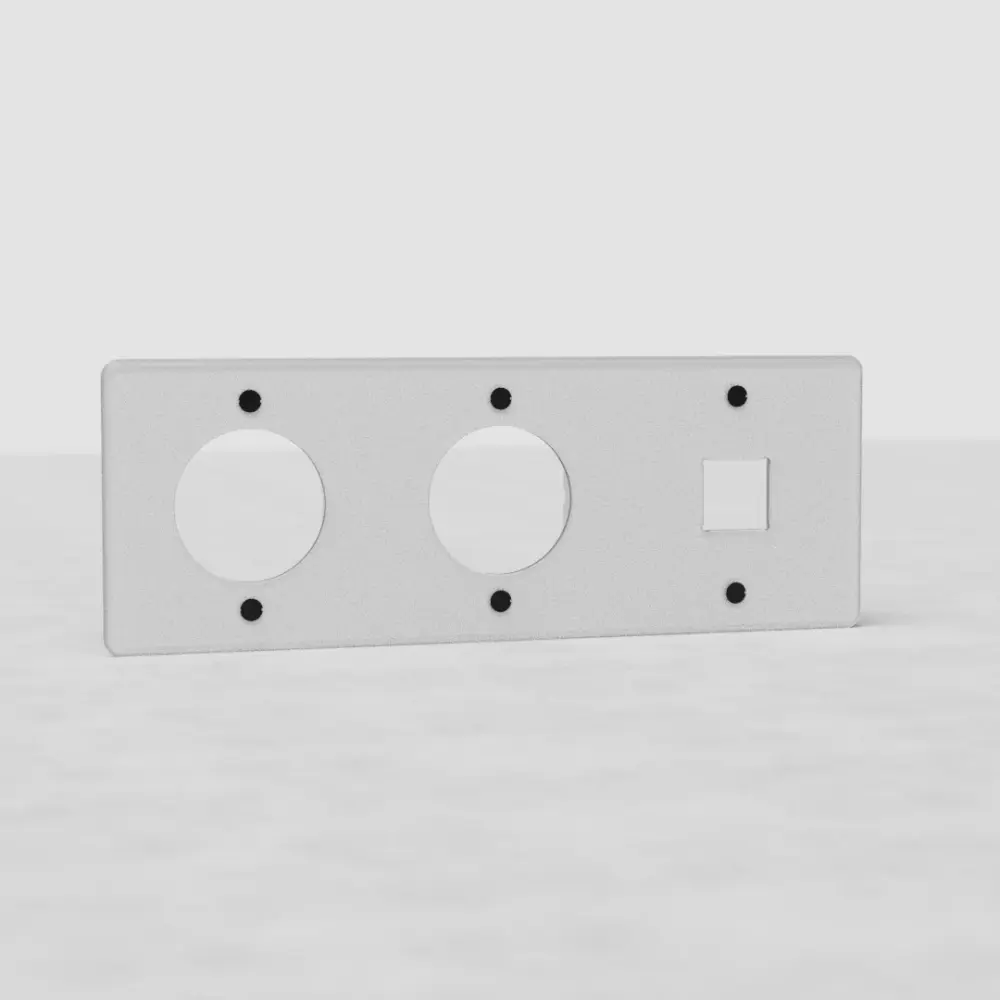 Kew Trinity 1x Keystone & 2x Socket Plate - Clear | Black