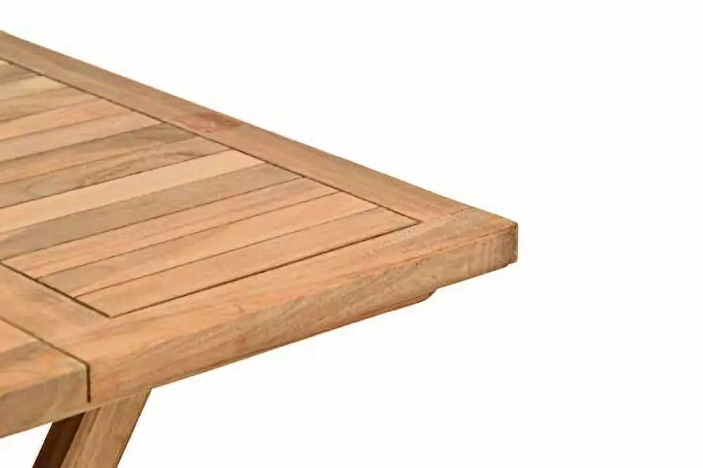 Teak Patio Folding Coffee Table Wood Square Portable Folding End Table Outdoor