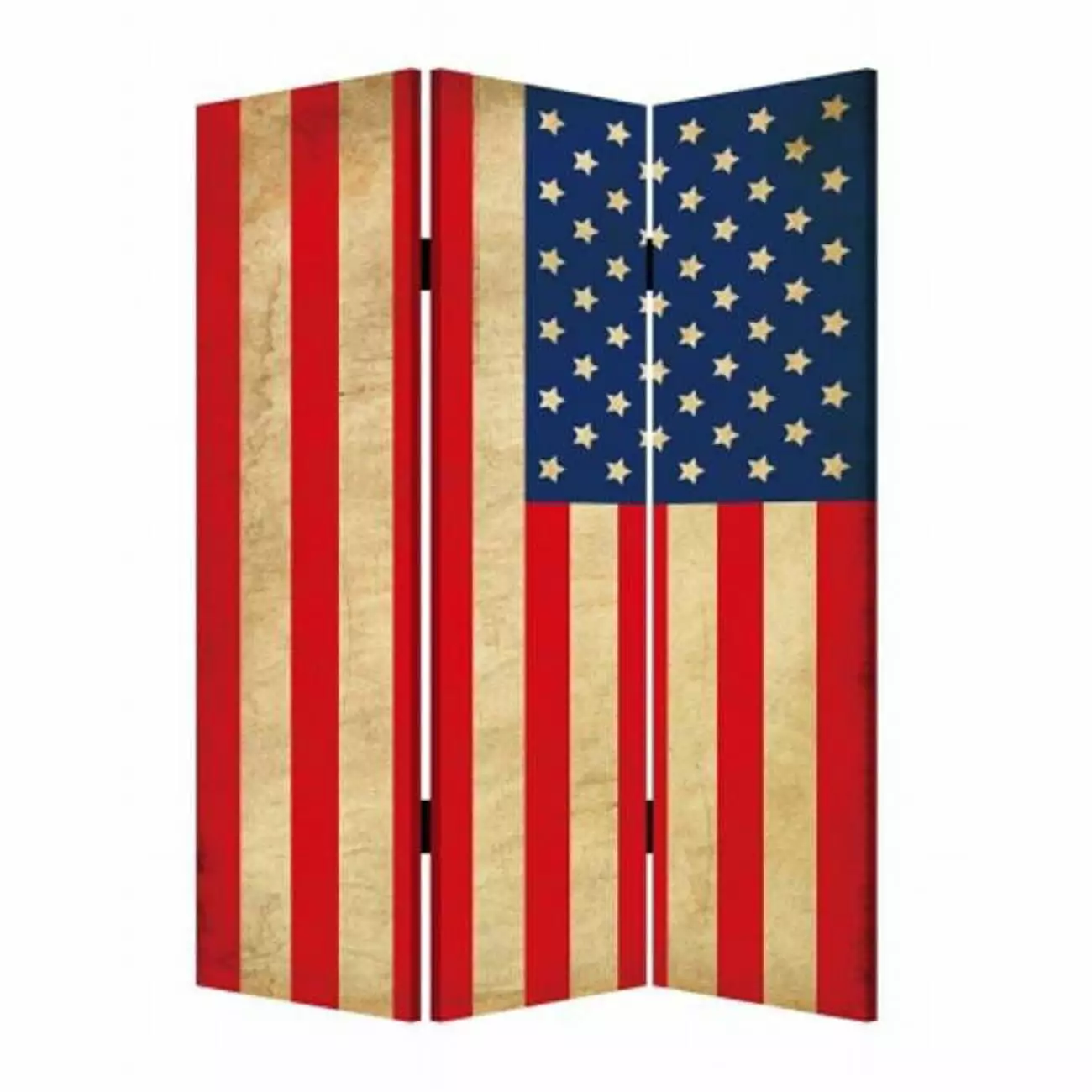 American Flag Room Divider - Patriotic Freestanding Screen - 72 Inch Tall USA Decor Jagged Designs