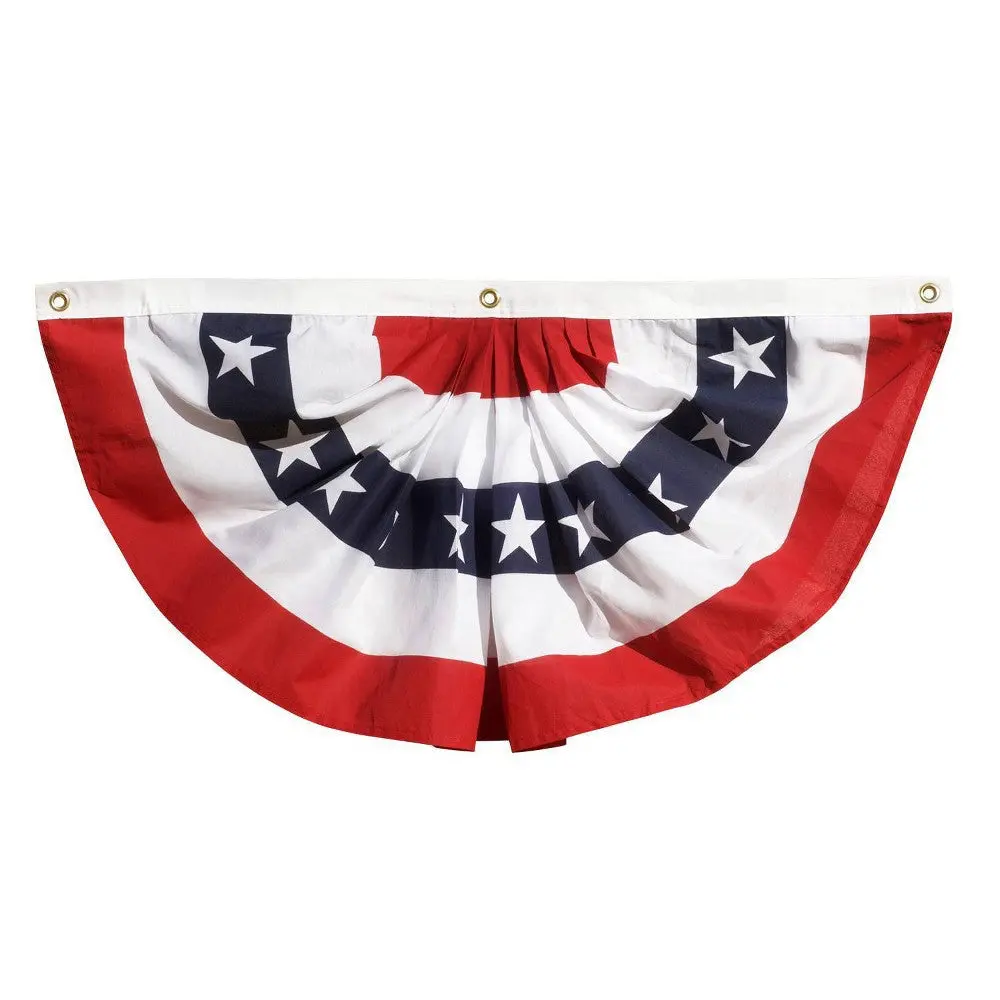 Annin Flagmakers US Fan Flag Pleated Polycotton Patriotic Decoration