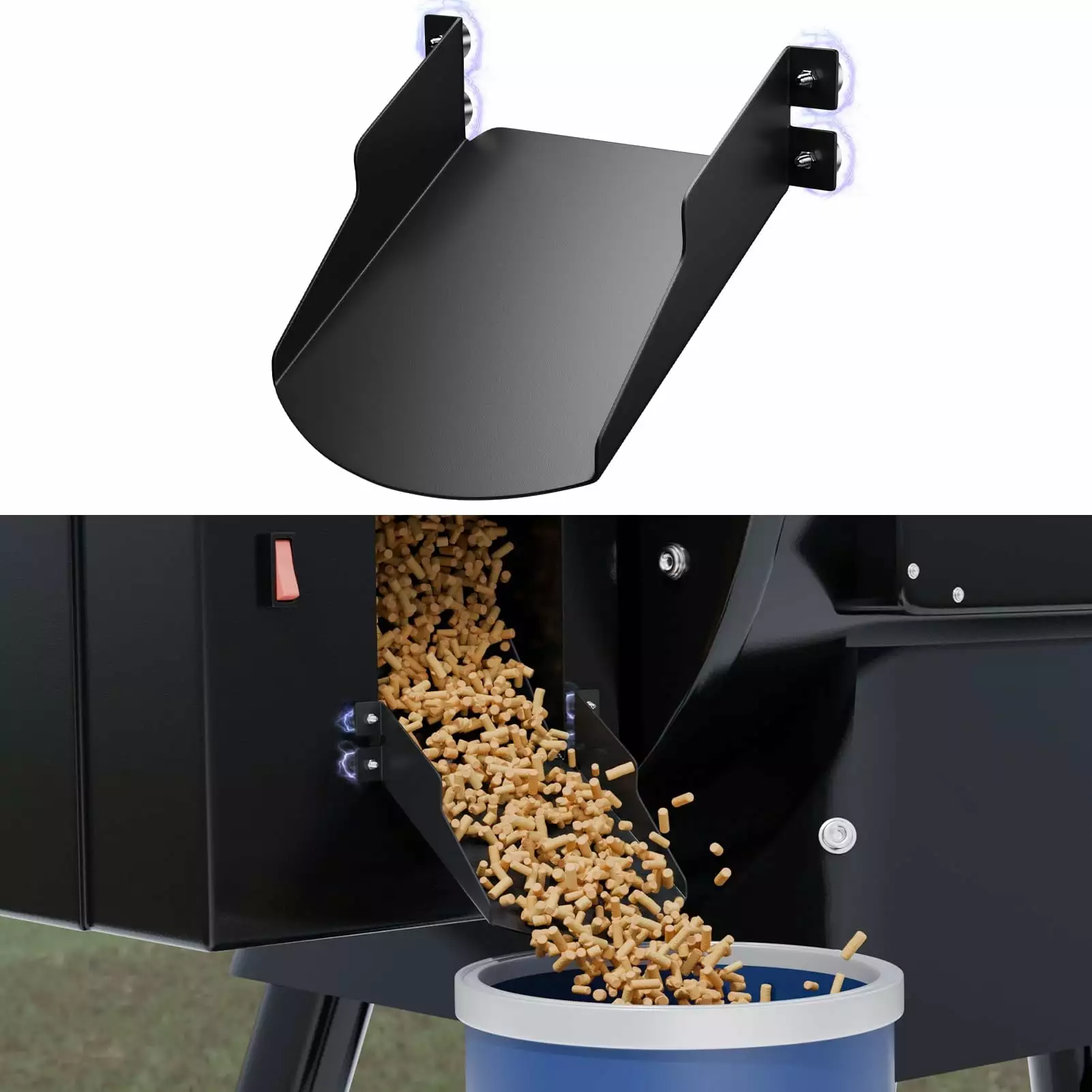 Pellet Helper Magnetic Chute Traeger Grill Pellets Cleanout Accessories