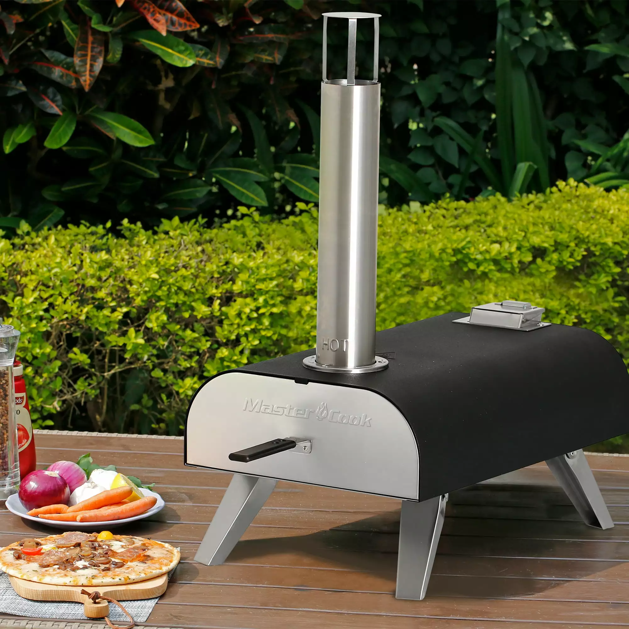 Master Cook 12in Black Outdoor Wood Pellet Pizza Oven