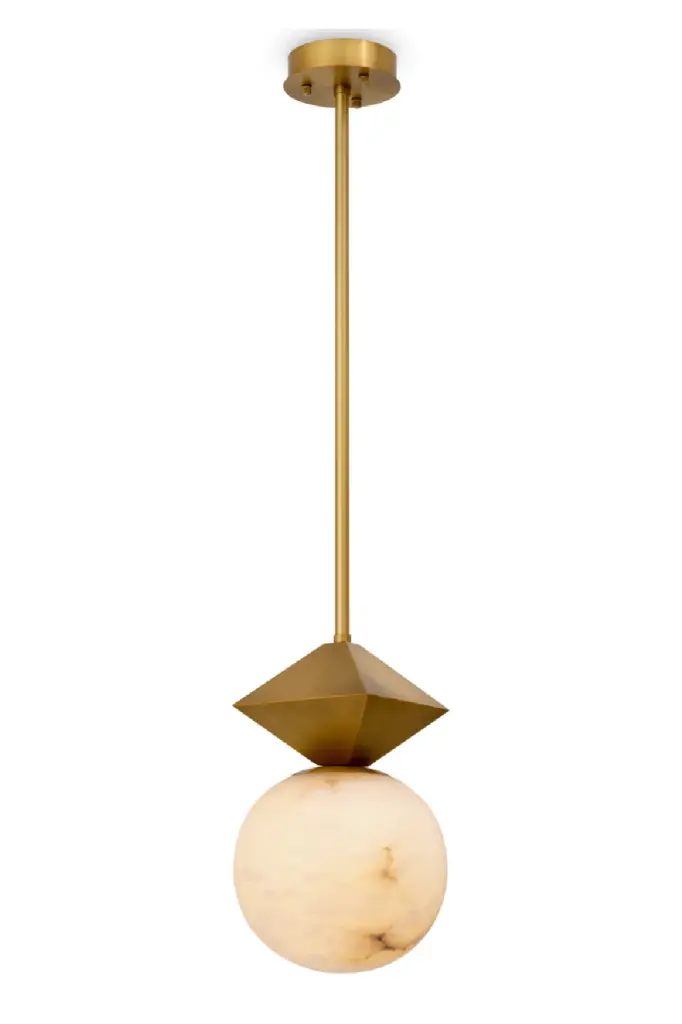 Alabaster Sphere Pendant Light Eichholtz Elko Minimalist Hanging Lamp
