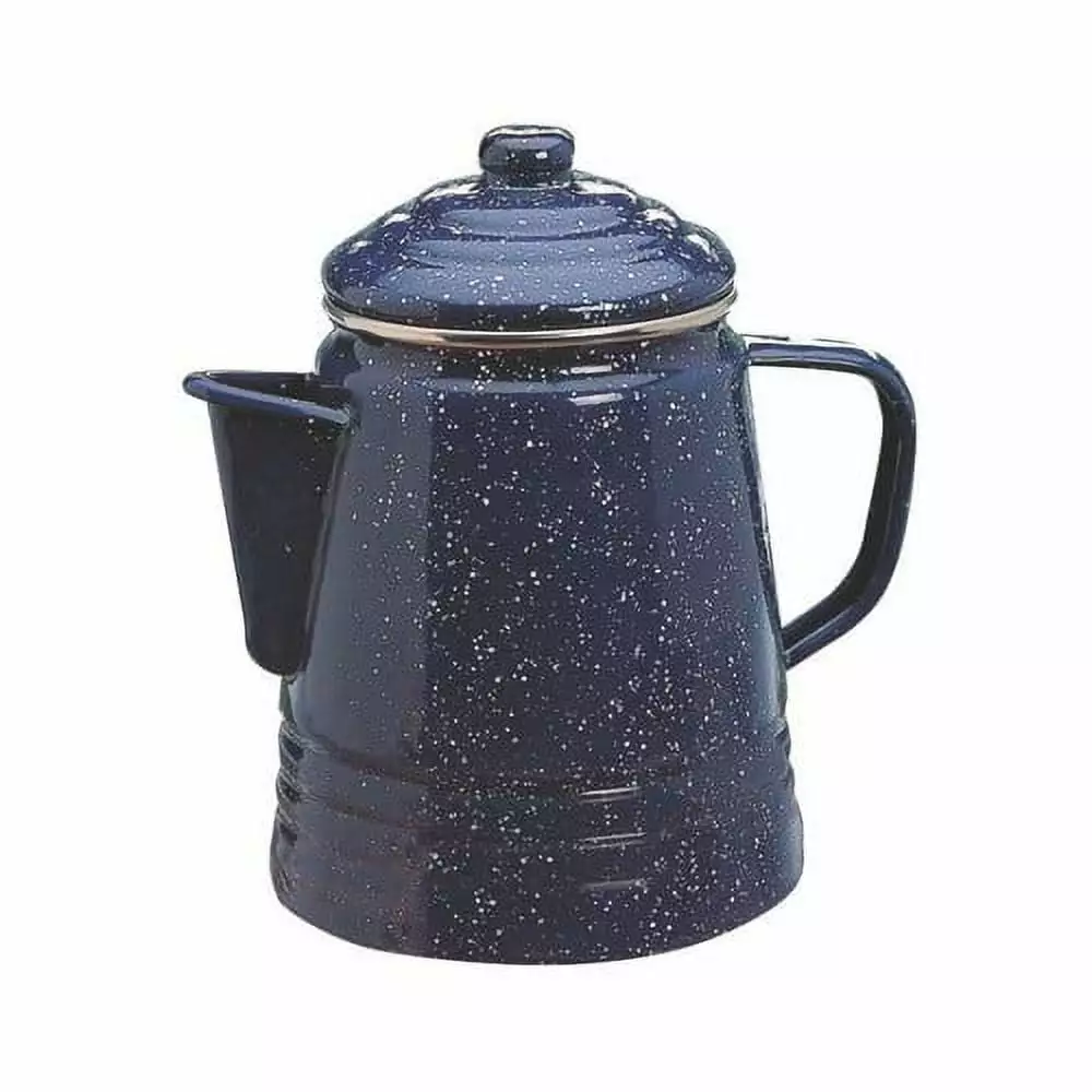 Coleman 9 Cup Enamelware Coffee Percolator Blue Camping Coffee Pot
