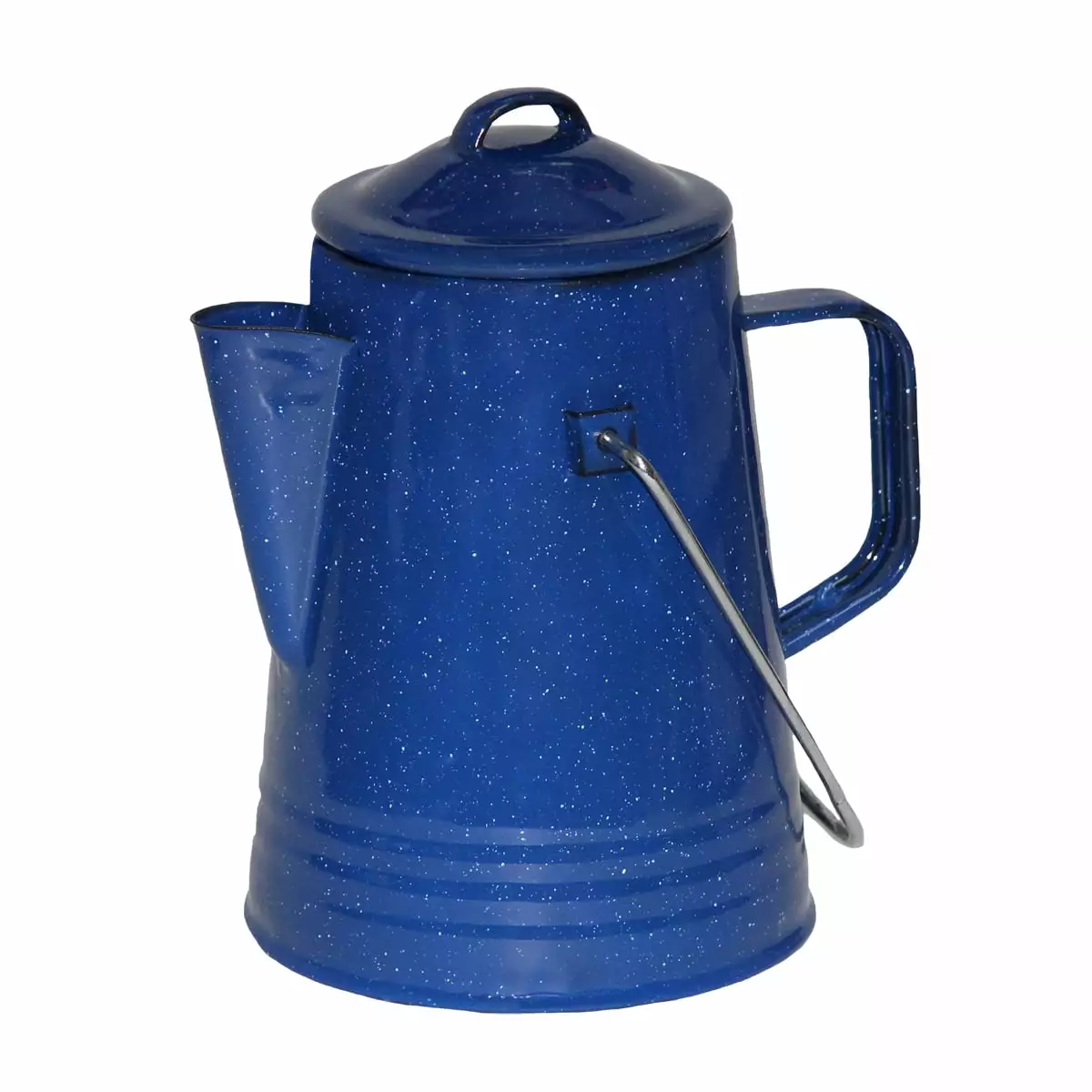 Grip Blue Enamel Coffee Percolator Camping Outdoor Brewing Stovetop
