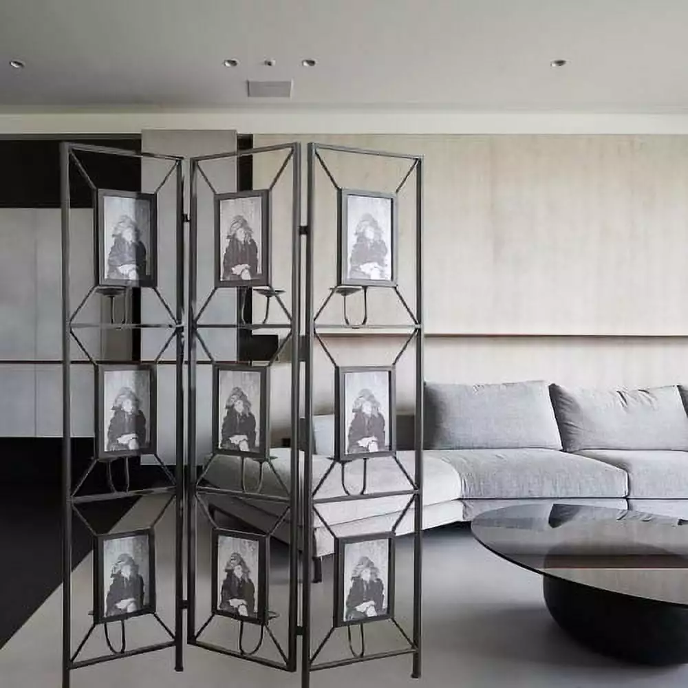 47x71 Room Photo Frames Screen Divider 3 Panel Decorative Screen Antique Mirror ZPL