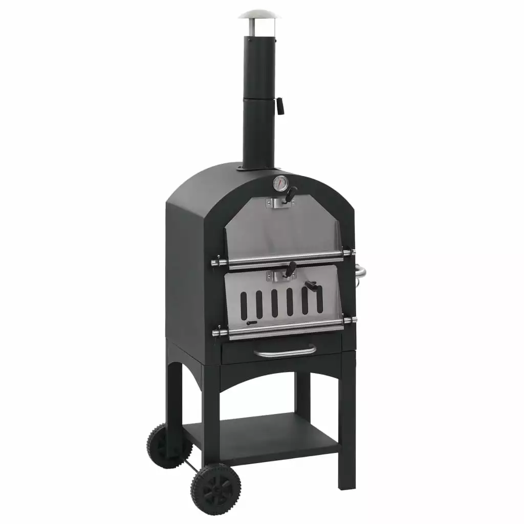 vidaXL Charcoal Fired Outdoor Pizza Oven Fireclay Stone Authentic Taste