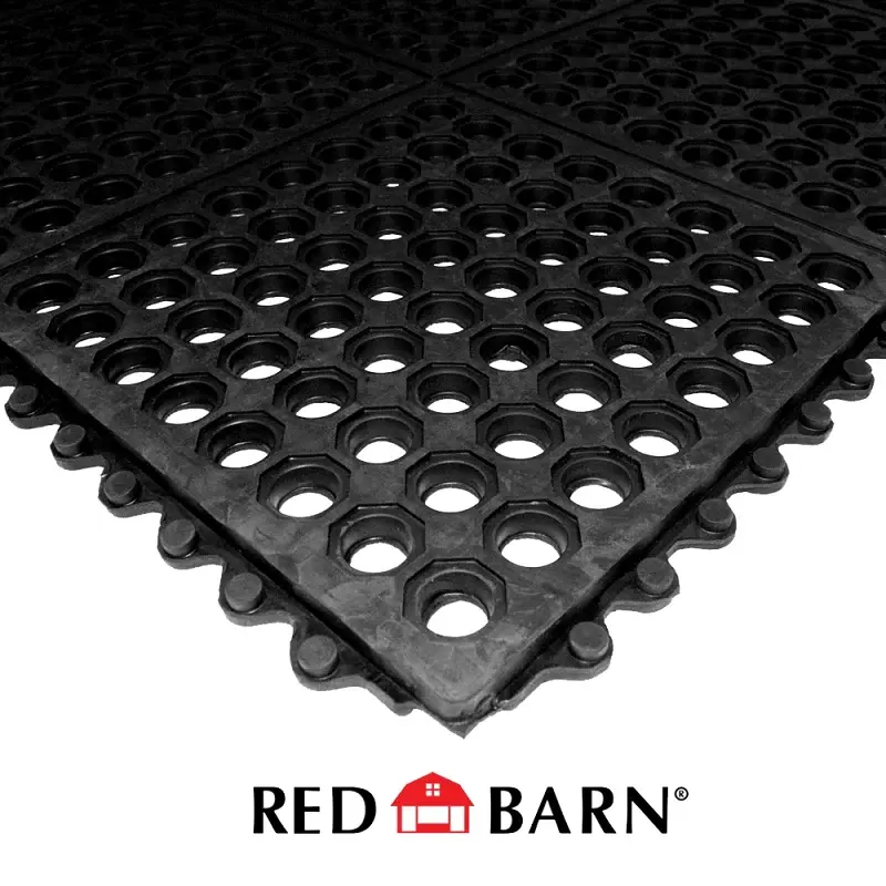Red Barn 5608001 Interlocking Mat, Rubber, Black