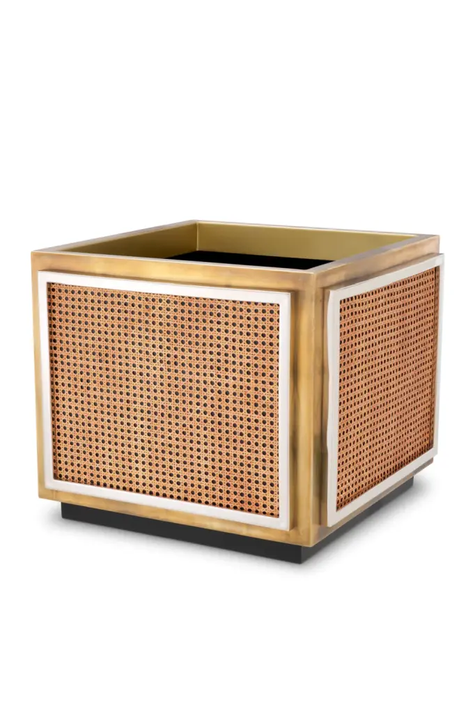 Eichholtz Tropea Rattan Cane Planter Indoor Outdoor Plant Pot