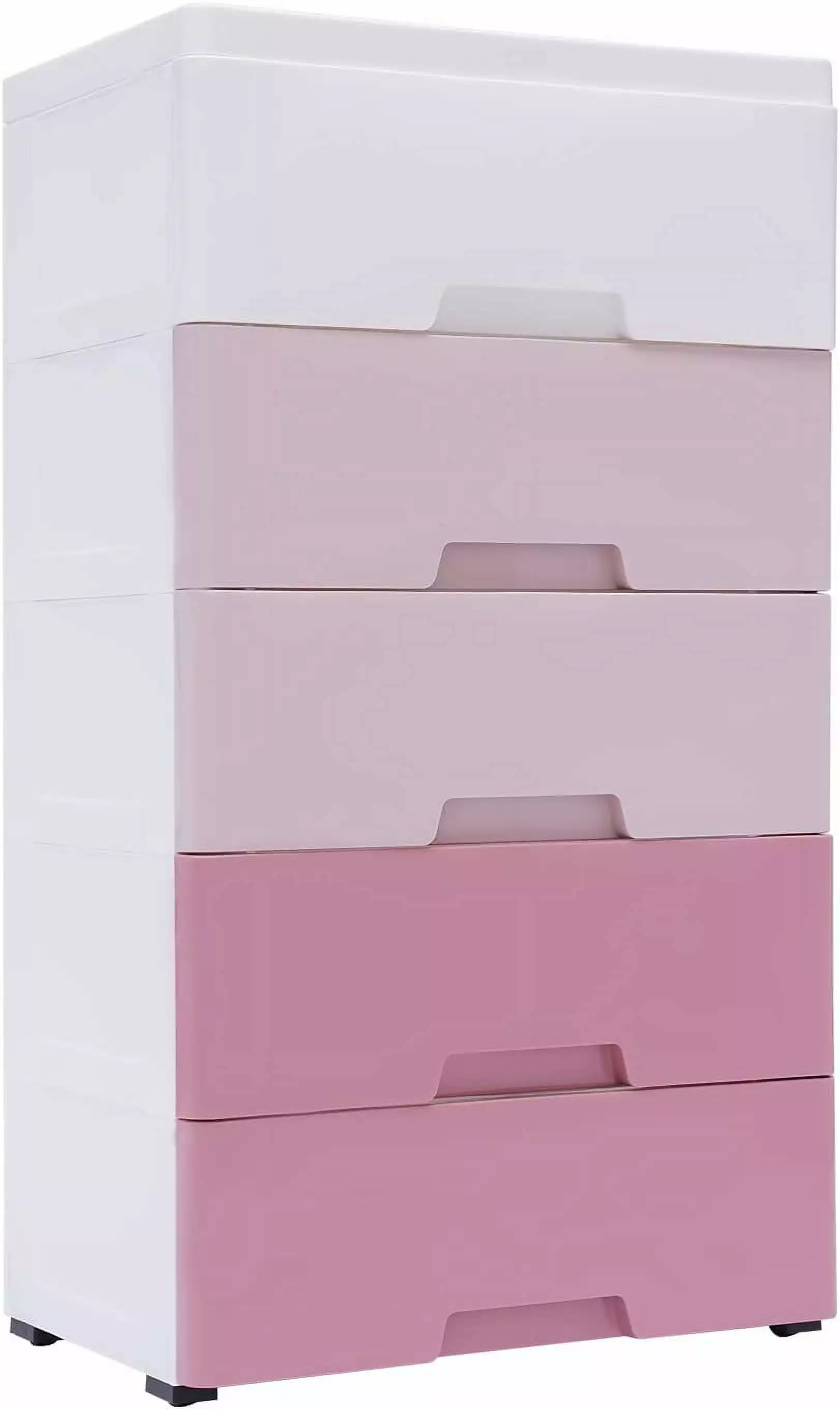 Plastic Drawers Dresser Storage Cabinet 5 Drawers Clothes Playroom Bedroom Gradient Pink Lolita Lempicka
