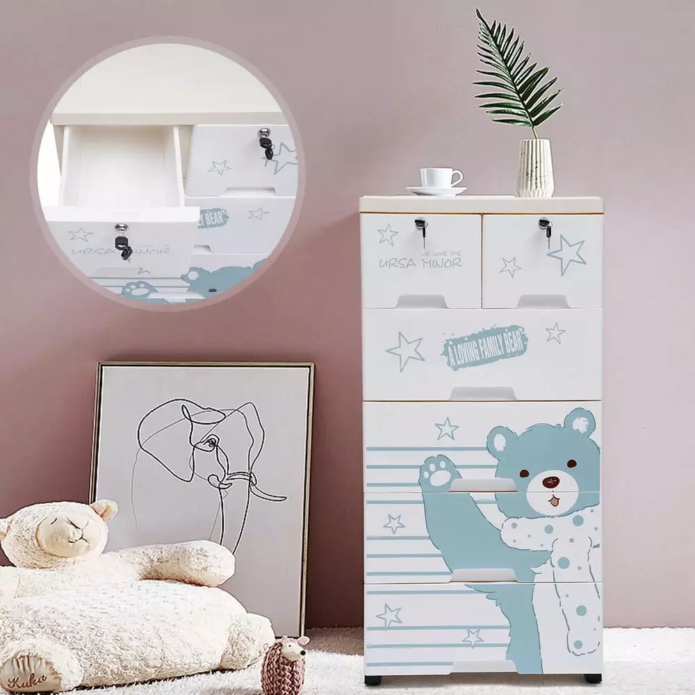Plastic 6 Drawer Dresser Storage Cabinet Closet Organization BloomVivid