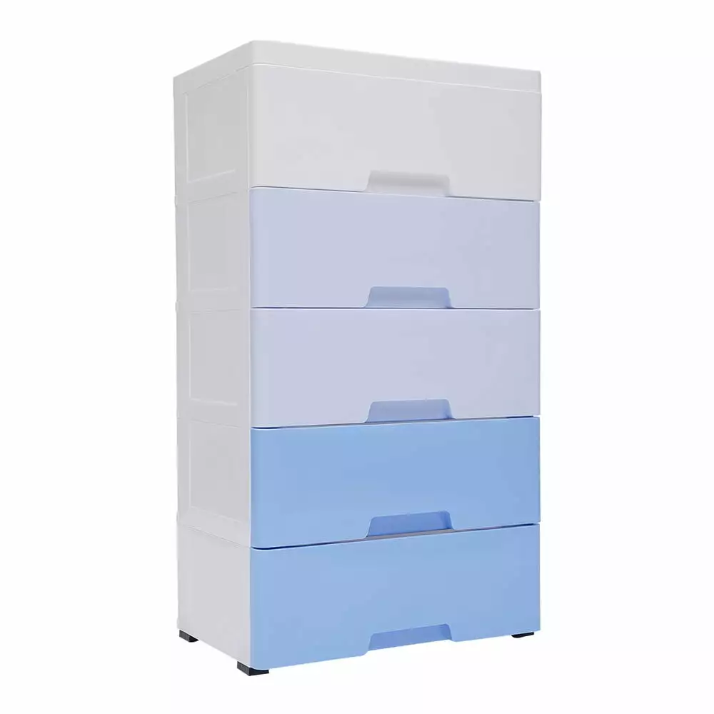 5 Drawer Plastic Dresser Storage Cabinet Tall Stand Closet FloraVivid