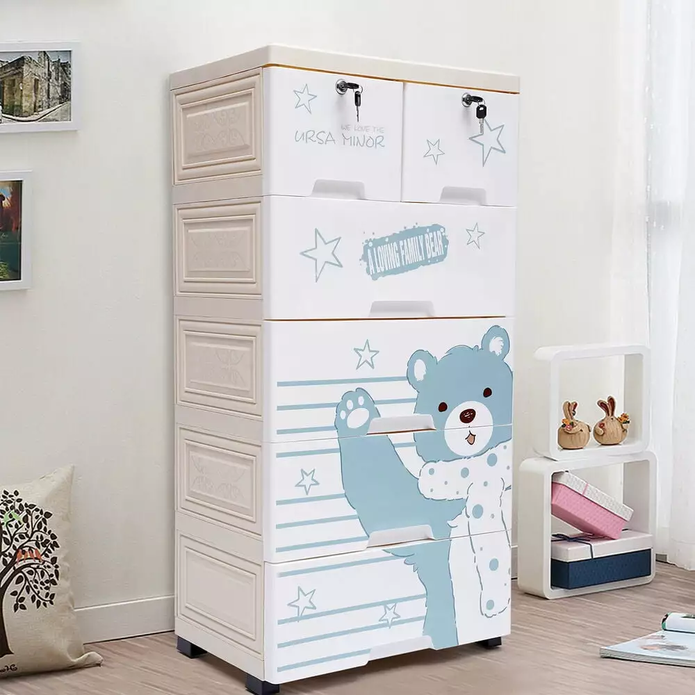 Plastic 6 Drawer Dresser Storage Cabinet Closet Organization RoseChic