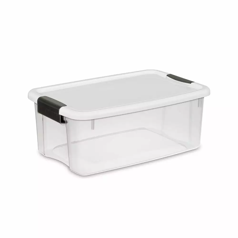 18 Quart Lidded Storage Bins 24 Pack Heavy Duty Plastic Containers White Latches Unbrand