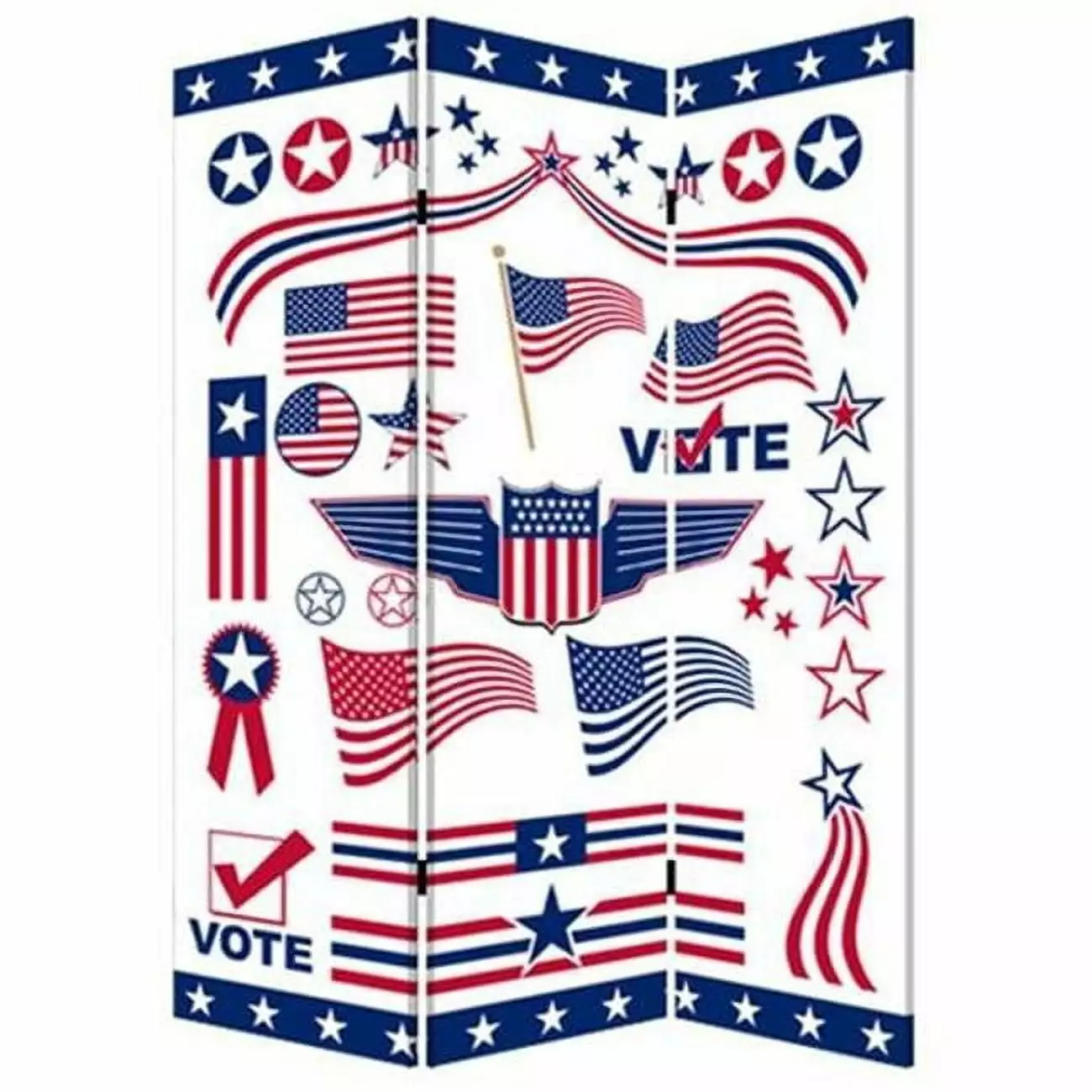 Screen Gems Vote Themed Decorative Room Divider 72 Inch Privacy Panel