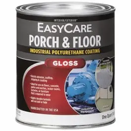 Porch & Floor Gloss Polyurethane Enamel Black 1-Quart High Durability Finish EasyCare